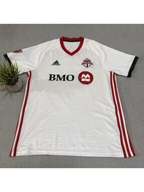 Toronto FC Away Jersey Adidas Bradley #4 MLS White Red Size L Men’s
